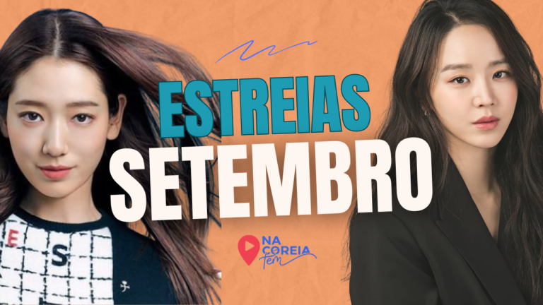poster de capa com duas atrizes coreanas e o escrito DORAMAS NOVOS QUE ESTREIAM EM SETEMBRO 2024 DRAMAS COREANOS