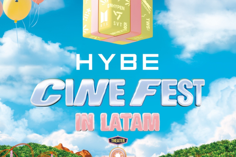 poster do hybe cine fest brasil com balões coloridos