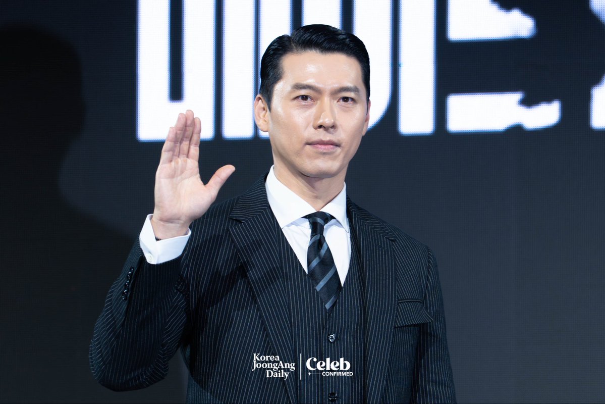 imagem do ator coreano Hyun Bin na coletiva de imprensa de Made In Korea Do Disney +